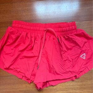 Red athletic shorts